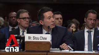 quotNo I’m Singaporeanquot TikTok CEO Chew Shou Zi responds to US Senator’s questions about China ties [upl. by Icam]