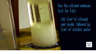 Practical of identifying Fats by using Ethanol emulsion test [upl. by Eveline]