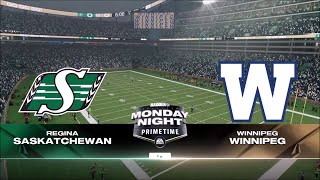 Madden 25 CFL Winnipeg Blue Bombers vs Saskatchewan Roughriders [upl. by Anilegna119]