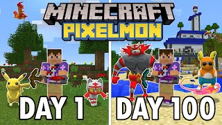 I Spent 100 Days on an ISLAND in Minecraft Pixelmon… This is What Happened  Pokémon in Minecraft [upl. by Ayiak56]