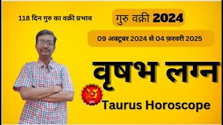 वृषभ लग्न मे गुरु वक्री 2024 का प्रभावVrishabh Lagna Guru Vakri 2024Taurus Jupiter Retrograde 2024 [upl. by Retha]