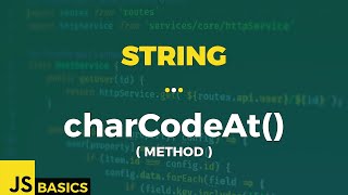 Javascript Basics · String · charCodeAt method [upl. by Idissac]