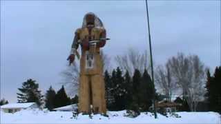 Worlds Tallest Fiberglass Indian Ironwood Michigan [upl. by Noleta]