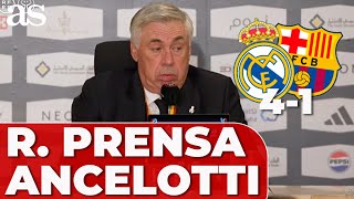 REAL MADRID 4 BARCELONA 1  ANCELOTTI RUEDA PRENSA COMPLETA VINICIUS TÍTULO MODRIC [upl. by Yrrol]