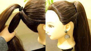 Beautiful High Ponytail for Beginners  Perfect High Ponytail Hairstyle  Back to School Hairstyle [upl. by Eilitan]