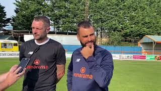 Ebbsfleet United post match interview with Angelo Harrop and John White [upl. by Nnazus39]