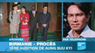 Birmanie  Procès 1ère audition dAung San Suu Kyi [upl. by Kaule231]