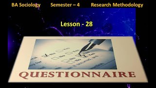 Lesson 28 Questionnaire MethodMeaning Characteristics Types  Advantages amp Disadvantages [upl. by Ragouzis312]