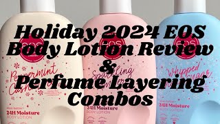 EOS Lotion Review  Peppermint Cashmere  Sparkling Amber  Whipped Shea amp Sugar  Holiday 2024 [upl. by Irahs40]