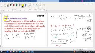 Lec3 Sec11 12 M2009 F23 Baruch Application of Linear function Cost Revenue Profit Break Even [upl. by Gannon]