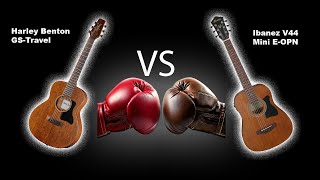 Ibanez V44 Mini E VS Harley Benton GS Travel [upl. by Inger]