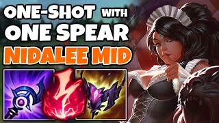 AP Nidalee Mid can OneShot with 1 Spear You have to be REALLY FED though  OffMeta Climb  1310 [upl. by Ativet]