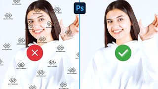 1min Tutorial Remove Watermarks in Photohop [upl. by Arhat]