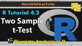 TwoSample t Test in R Independent Groups with Example  R Tutorial 42  MarinStatsLectures [upl. by Ijok462]