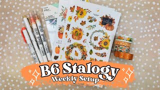 B6 Stalogy Notebook Planner  November Plan with Me with Agenda52 Stickers amp Fall Washi Tape [upl. by Tremain]