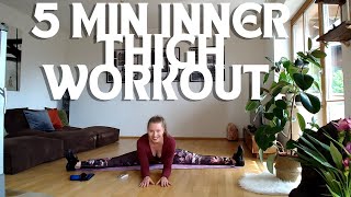 5 MIN INNER THIGH WORKOUTPILATESWarm upThigh workout Stretching Pilates with Style [upl. by Ioj]