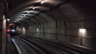 Metro train switching tracks at CôteVertu metro station in Montreal 🚇 [upl. by Richlad]