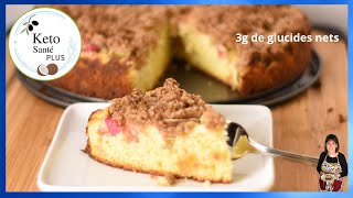 DÉLICIEUX Gâteau Streusel à la Rhubarbe keto  cétogène  sans gluten [upl. by Ahsinar]