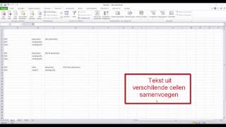 Teksten in excel 2010 samenvoegen en splitsen [upl. by Ilah]