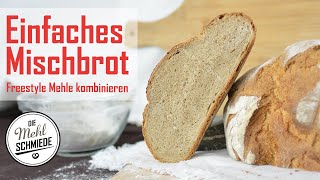 Einfaches Brot backen  MISCHBROT selber backen  Brot backen  Brot einfach selber backen [upl. by Ycnej]