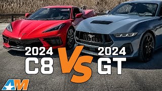 2024 C8 Corvette VS 2024 Mustang GT  Which is Better [upl. by Anahsohs]