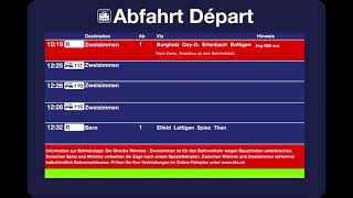 BLS TTS Infopoint  Wimmis mit Ausfällen wegen Bauarbeiten [upl. by Oelak]