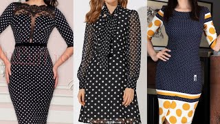 BEST WEARABLE FASHION OF THE YEAR 2023 POLKA DOTS CASUAL WEAR STREET STYLE BODYCON DRESS MIDI DRESS [upl. by Sida264]