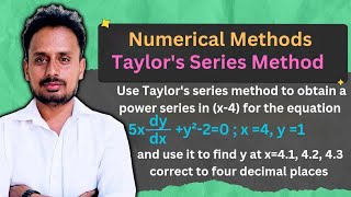 Taylors Series Method  Numerical Methods  Lecture 04 [upl. by Enellij]