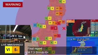 2022 Fukusima Japan Earthquake with Earthquake and Tsunami Warning [upl. by Divad]