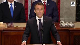 French President Macron addresses joint session of congress  ABC News [upl. by Jerman655]