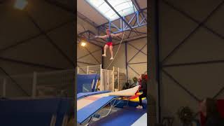 Coach was not happy with this💀 flipfail flips trampoline fail gymnastics spotters cheer [upl. by Klapp]