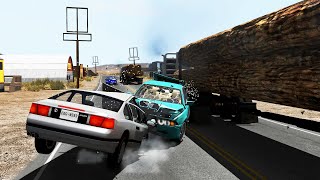 Car Overtaking Crashes Compilation 15  BeamNGDrive [upl. by Inoj]