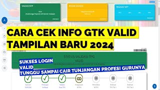 CARA CEK INFO GTK VALID TAMPILAN BARU 2024 [upl. by Marv]