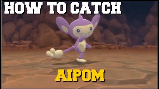 HOW TO CATCH AIPOM IN POKEMON BRILLIANT DIAMOND AND SHINING PEARL AIPOM LOCATION [upl. by Lehsar]