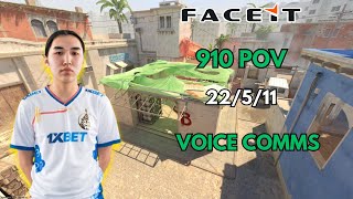 910 POV  VOICE COMMS CS2 FACEIT 22511 [upl. by Carny]