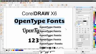 Corel DRAW X6 OpenType font support and new character text feaures [upl. by Ellimaj]