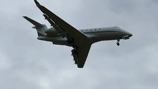 Bombardier Challenger 350 NetJets CSCHH  Landing at Saint Etienne Airport [upl. by Koser216]