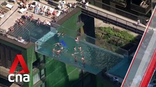 Dizzying sky pool unveiled in London [upl. by Araec]