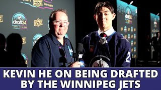 Kevin He on being selected 4th round 109th overall by Winnipeg Jets [upl. by Eedyah]