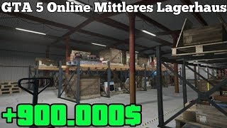 GTA 5 Online  Mittleres Lagerhaus  Alle Waren Verkaufen [upl. by Namas]