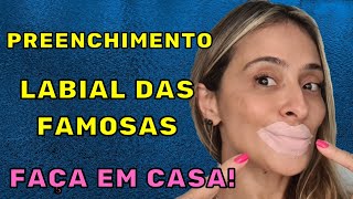 PREENCHIMENTO LABIAL CASEIRO Tenha Boca Volumosa para o Verão HIDRA LIPS Passo a Passo [upl. by Athalee349]