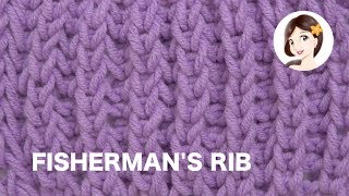 How to Knit Fishermans Rib Stitch  English amp Continental Style [upl. by Zacherie]