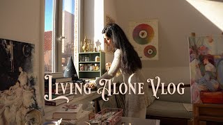 Oil Painting and Living Alone for a Week in the Art Studio ⭐️ Living Alone Vlog [upl. by Nalac]