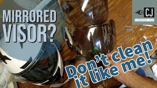 How NOT to clean a mirrored motorcycle visor RST Silver [upl. by Medovich]