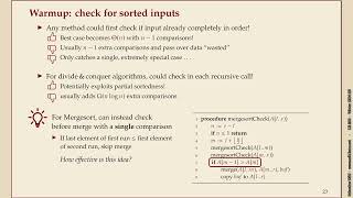 Effiziente Algorithmen 45 Adaptive sorting amp Peeksort [upl. by Haceber]