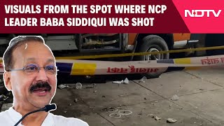 Baba Siddiqui Dead  Visuals From The Spot Where NCP Leader Baba Siddiqui Was Shot [upl. by Humo610]