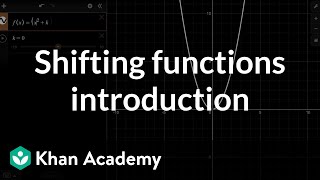 Shifting functions introduction  Transformations of functions  Algebra 2  Khan Academy [upl. by Lothaire]