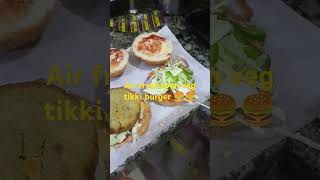 Agaro air fryer oven ll veg tikki burger 🍔🍔 yummy 🤤🤤 music foodylovers [upl. by Calla359]