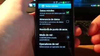 Elegir GSM o WCDMA Android 412 Galaxy S2 [upl. by Annemarie]