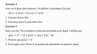 Polynômes Exercices corrigés 1S1 [upl. by Latsyc]